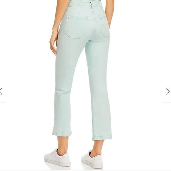 PAIGE Colette Crop Flare High Rise Slim Jeans in seafoam green Brand New size 24 - Picture 16 of 16